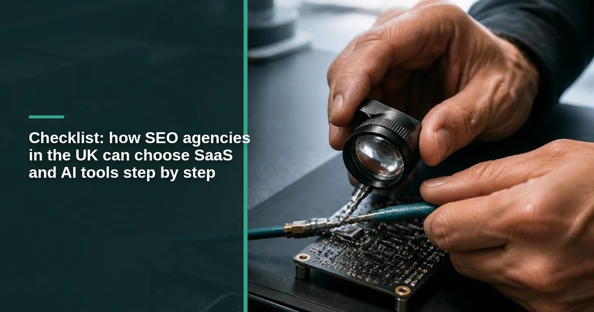 Checklist: how SEO agencies in the UK can choose SaaS and AI tools step by step