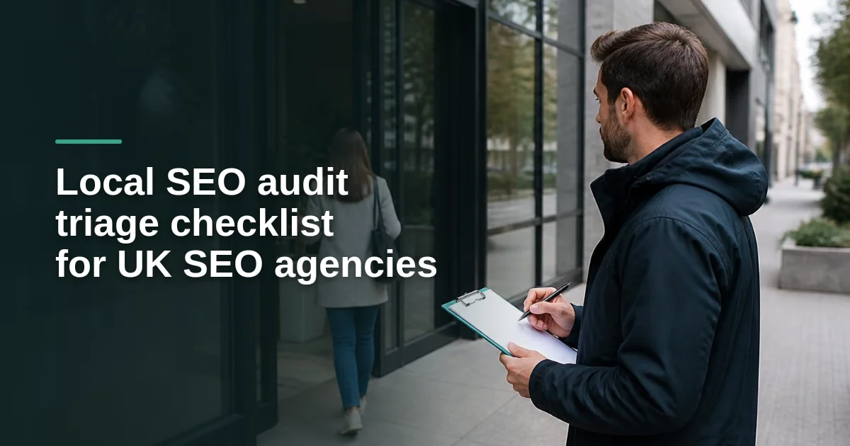Local SEO audit triage checklist for UK SEO agencies